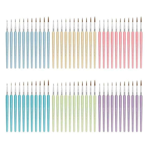 11 PCS Detail Paint Brush Set Miniature Fine Tip Paint Brush for Acrylic Painting, Watercolor, Face, Crafts, Line Drawing Artist