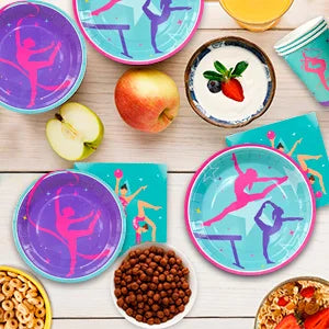 Gymnastics Birthday Party Supplies,78pcs Gymnastics Party Decorations&Tableware Kit Gymnastics Decorations for Birthday Party - Big Tim's Magic Emporium
