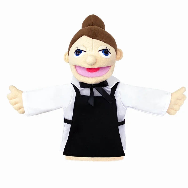 Cute Cartoon Profession Series Hand Puppet Plush Doctor Police Officer Nurse Teacher Job Puppet Ventriloquism Doll - Big Tim's Magic Emporium