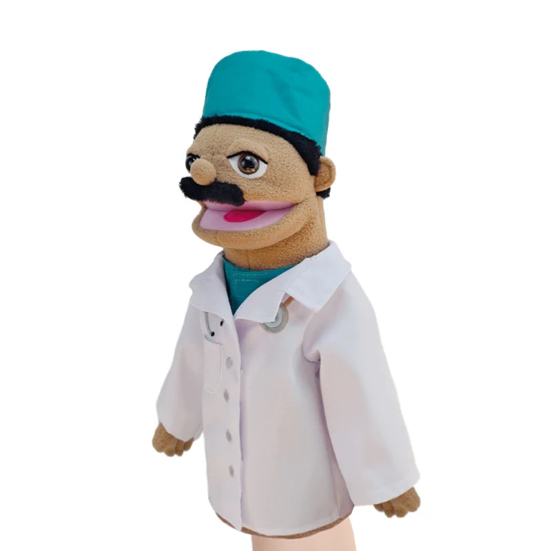 Cute Cartoon Profession Series Hand Puppet Plush Doctor Police Officer Nurse Teacher Job Puppet Ventriloquism Doll - Big Tim's Magic Emporium