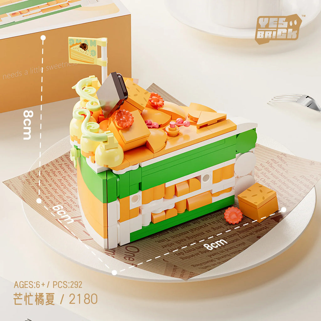 Birthday Cake Shape Building Blocks, Mini Assembly Bricks Ornament, Intellectual Educational Toy for Children Holiday Gifts