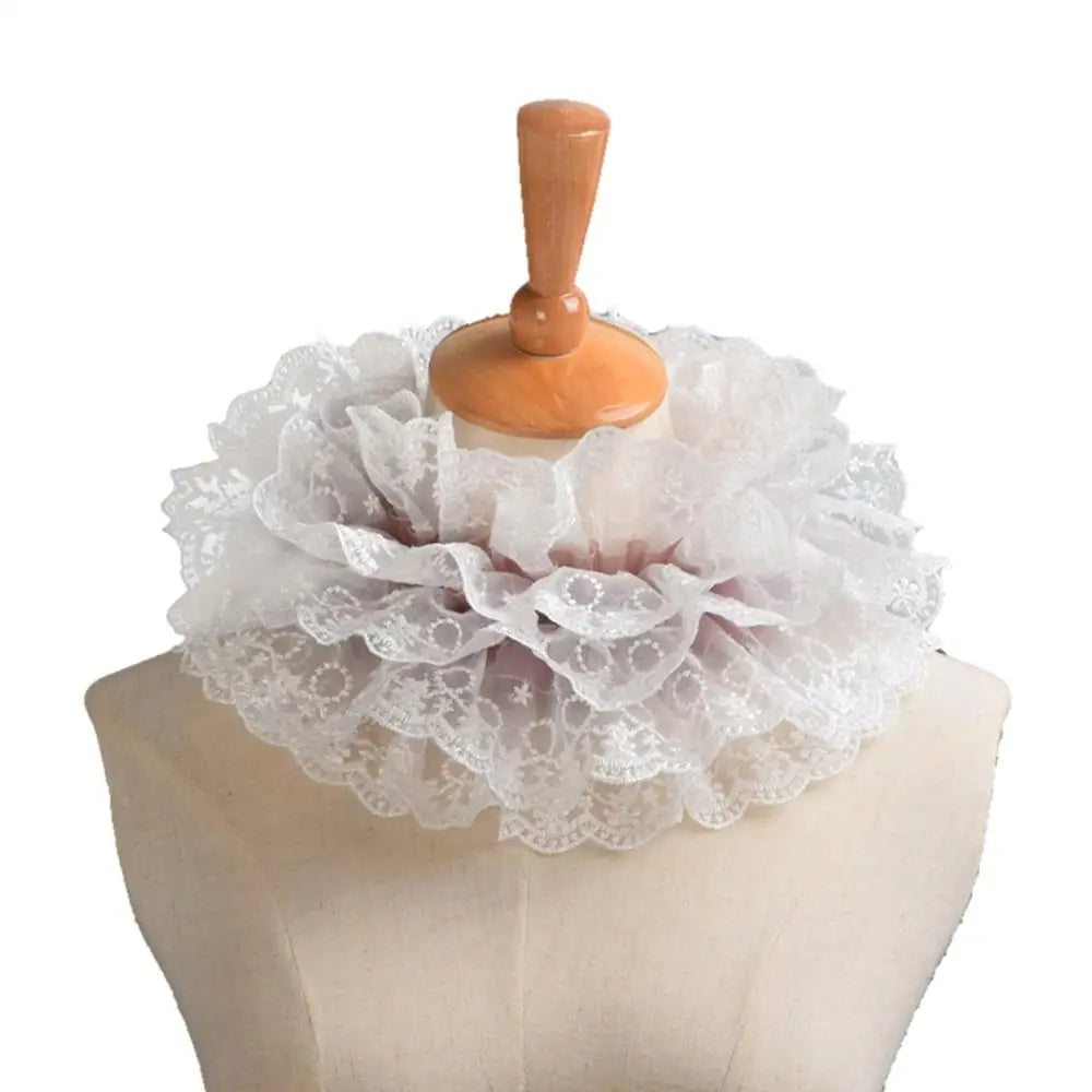 Victorian Collar Ruffle Neck Ruff Vintage Lace Clown Collars Tie Cosplay Accessories - Big Tim's Magic Emporium