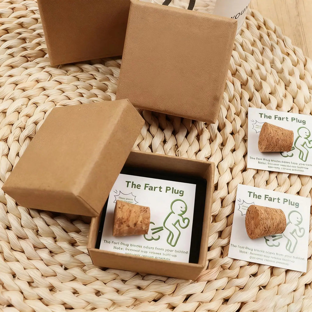 Prank Stuff Hilarious Fart Plug Toys with Card Prank Toys with Storage Box Cartoon-Designed with Humorous Quotes and Jokes