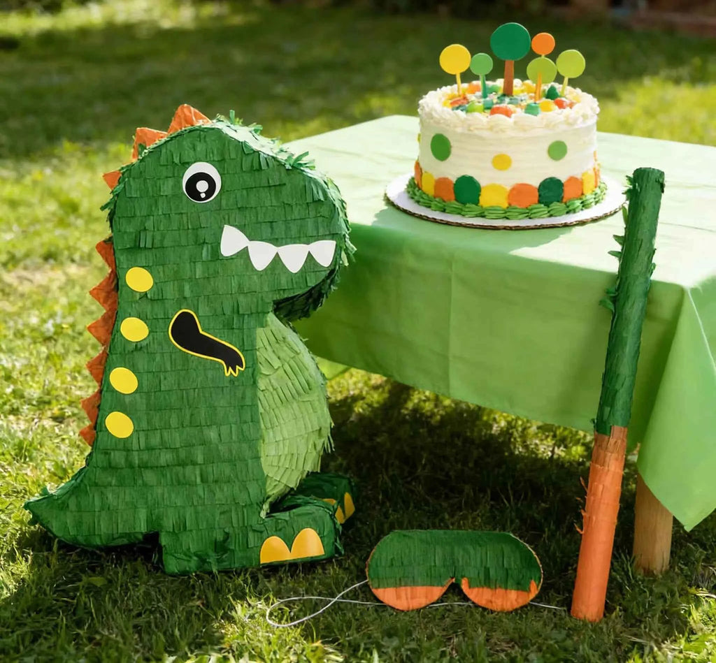 1 SET/BOX  with a Blindfold and Stick  Dinosaur Pinata Bundle Perfect for Birthday Parties, Animal Theme PartiesDecorations,Gift