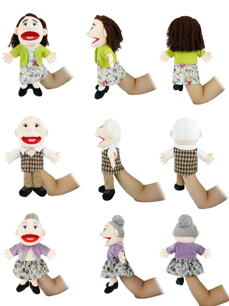 Family Hand Puppets – 38cm Plush Character Puppets for Storytelling & Role Play - Big Tim's Magic Emporium