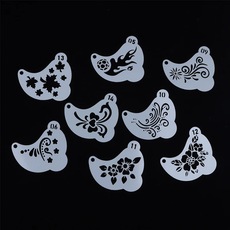 16Pcs Reusable Face Paint Stencils, DIY Body Art & Eyebrow Templates for Kids, Washable & Safe for Parties and Crafts