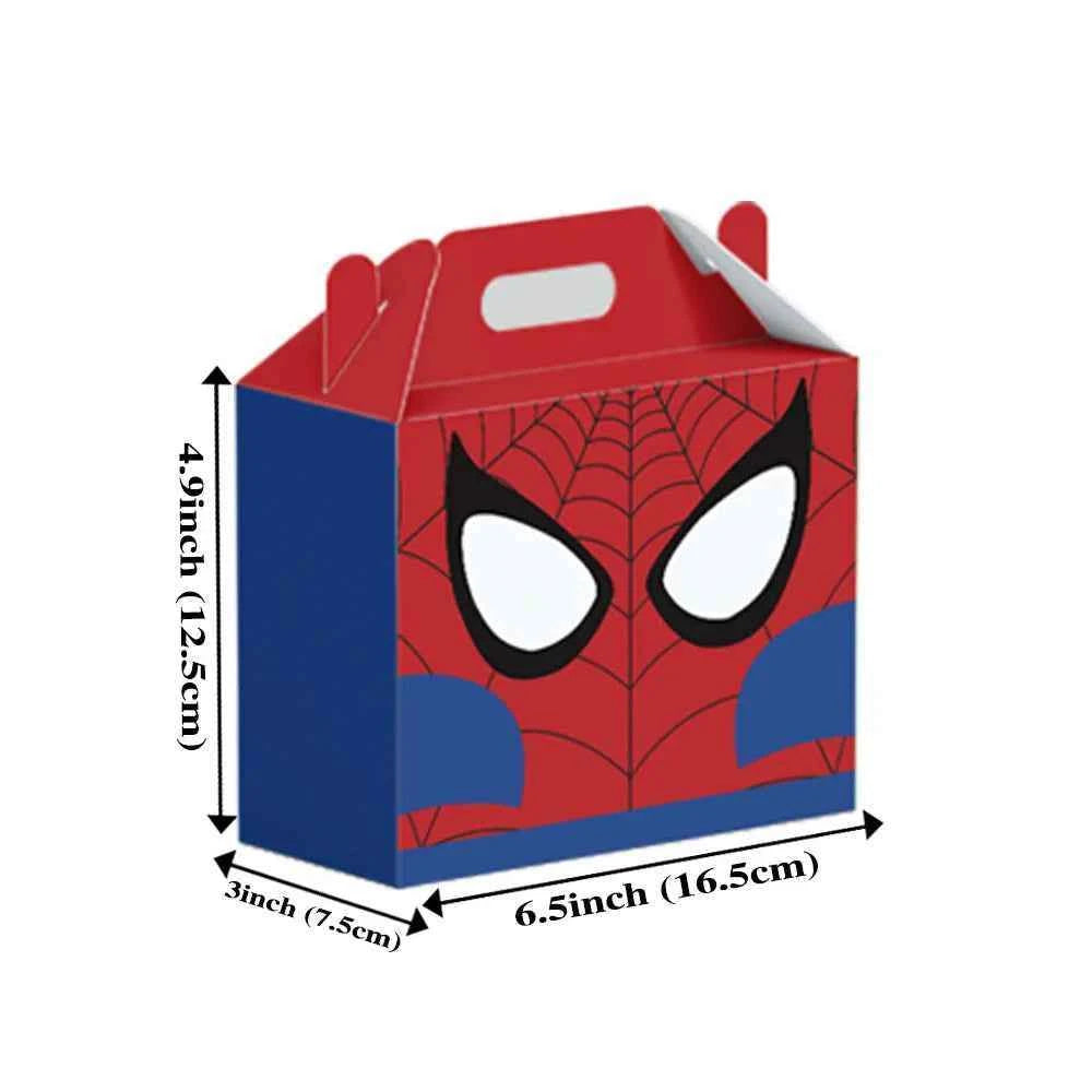 New Spider Man Cartoon Party Gift Box Handle Spider Web Printed Candy Gift Packaging Festival Party