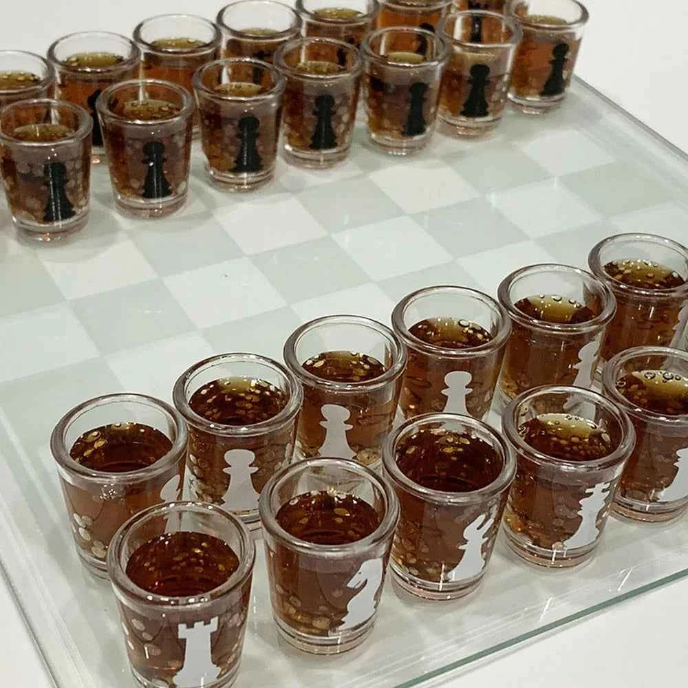 Bar Drinking Games Chess Game Set 35x35cm Party Favor With 32 Game Glasses Bar Entertainment Supplies
