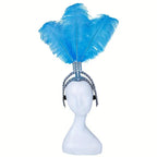 Ostrich Feathered Rhinestone Headpiece