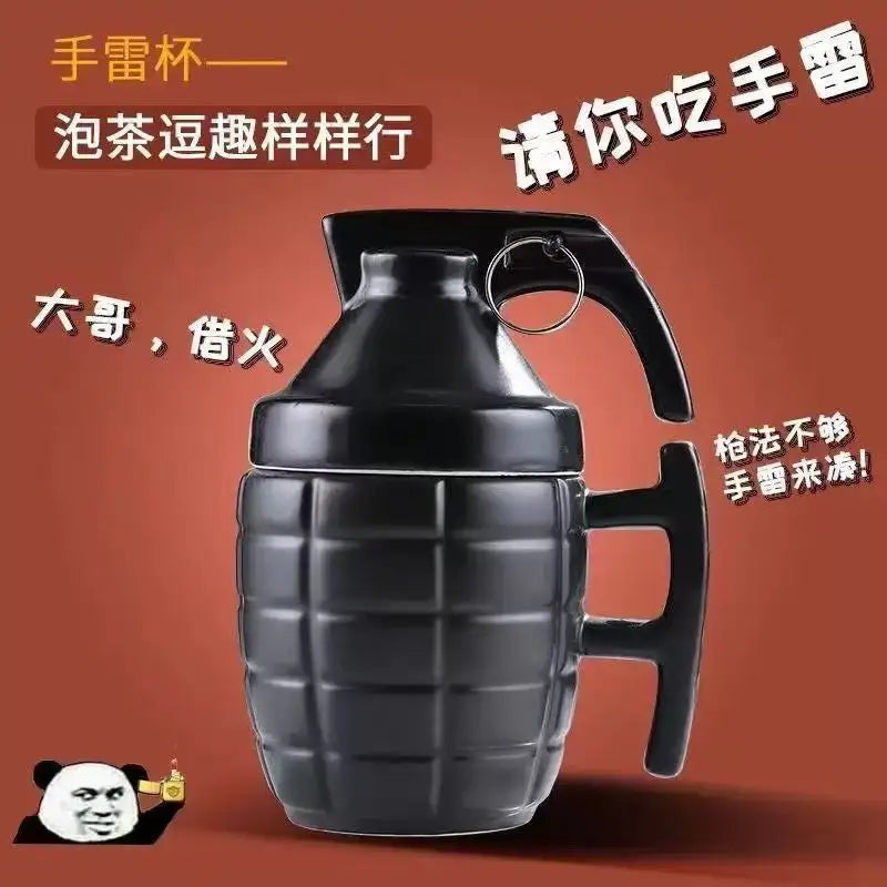 Funny Grenade Ceramic Cup Ins High Beauty Creative Odd Birthday Gift Mug Funny Water Cup