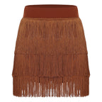 The Stardust Havana Fringe Skirt – High-Waist Tiered Tassel Performance Skirt