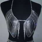 Dazzling Crystal Tassel Bra Chain & Thong Bikini Body Jewelry Set