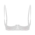 Satin Underwire Half-Cup Push-Up Bra