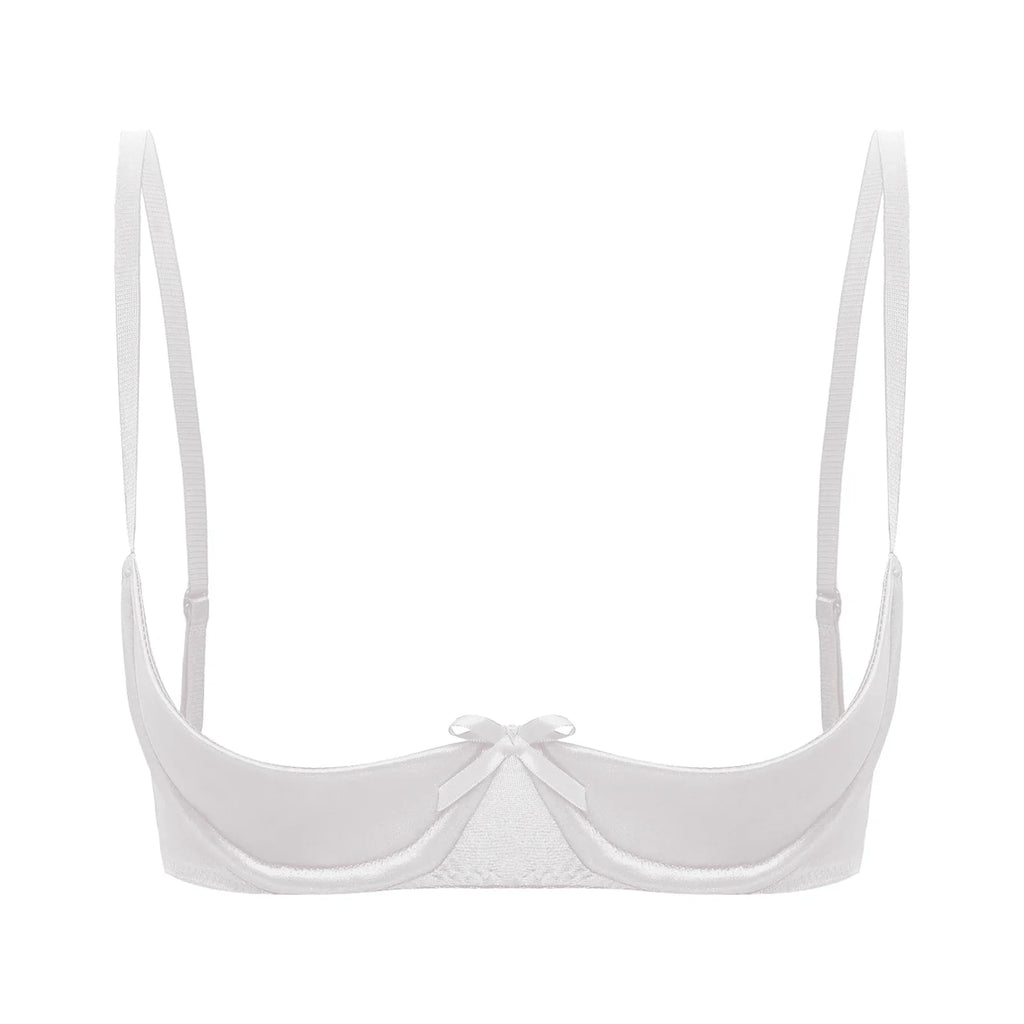 Satin Underwire Half-Cup Push-Up Bra