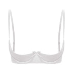Satin Underwire Half-Cup Push-Up Bra