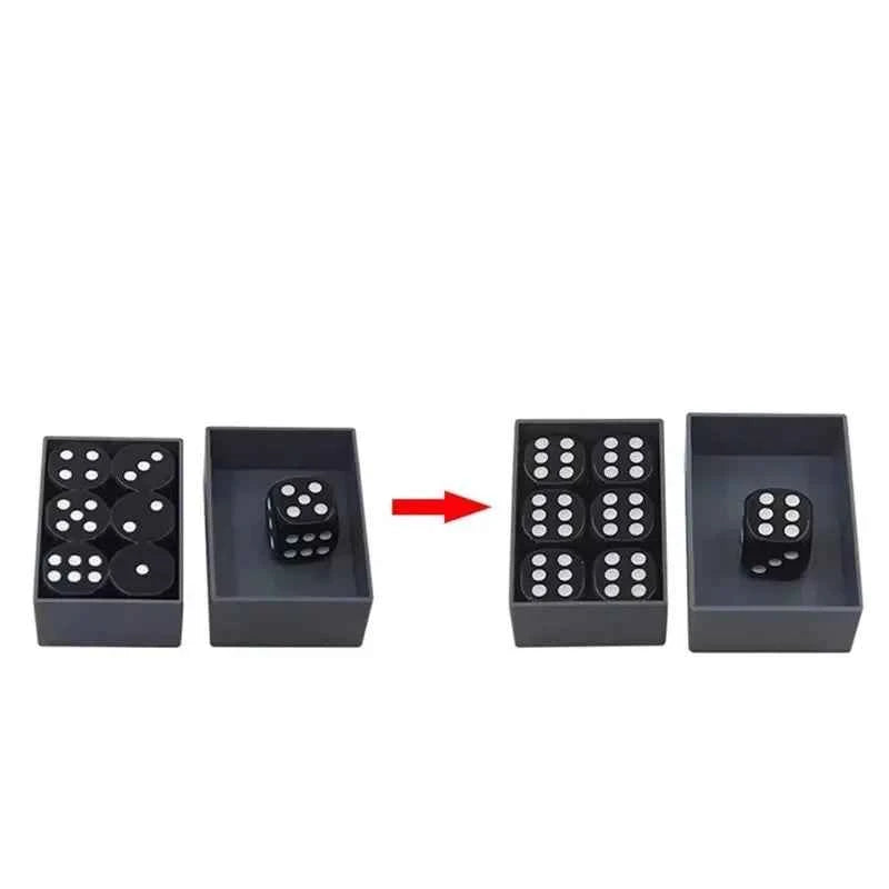 Miracle Dice 7 Black Die and Box Dice Number Change Close up Magic Tricks Mentalism Magicians Prop Gimmick Accessory Illusion