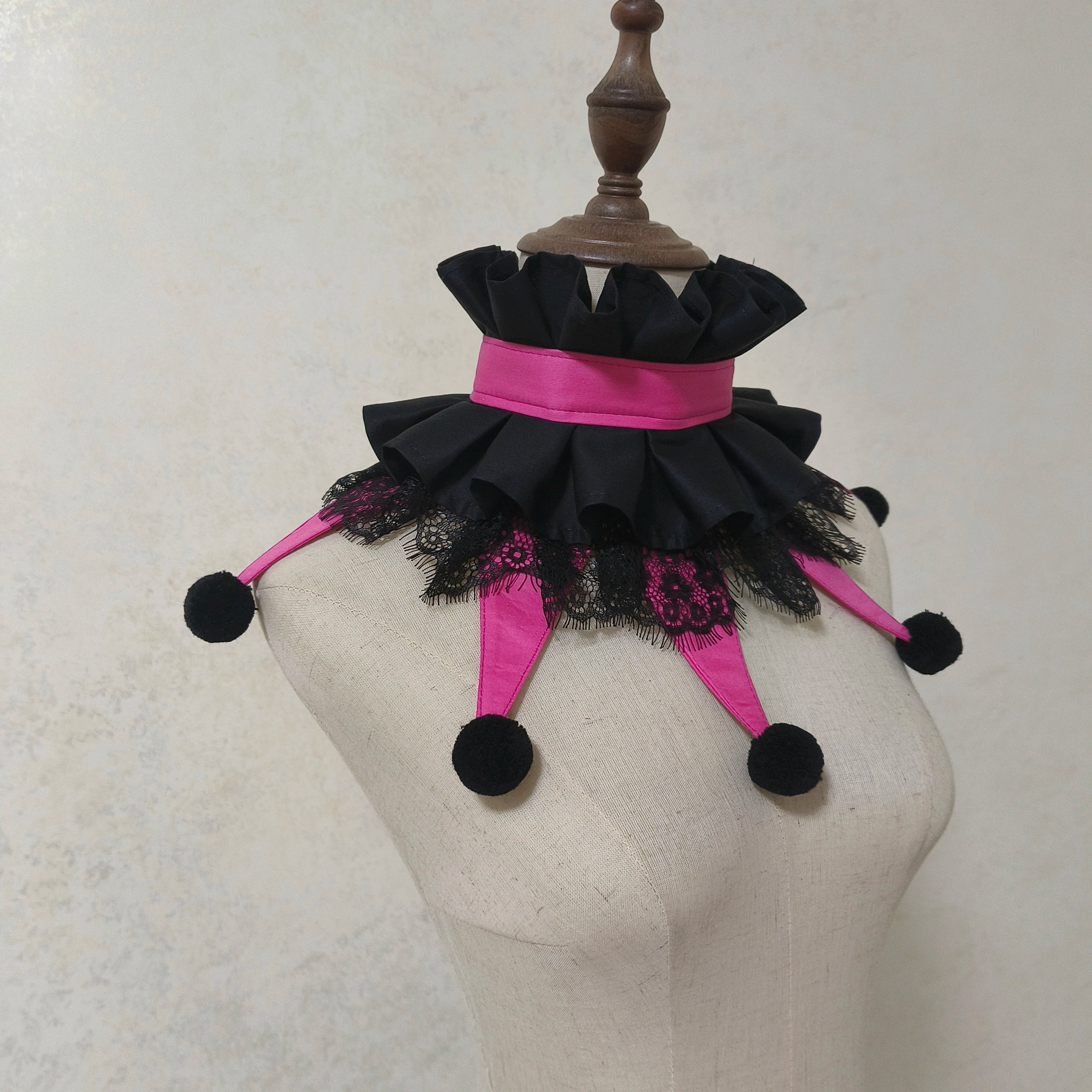 Handmade Halloween Colorful Clowns Chocker Cute Wear Fairy Tale Style Clown Collar Cos Stage Clown Ruff Collars - Big Tim's Magic Emporium