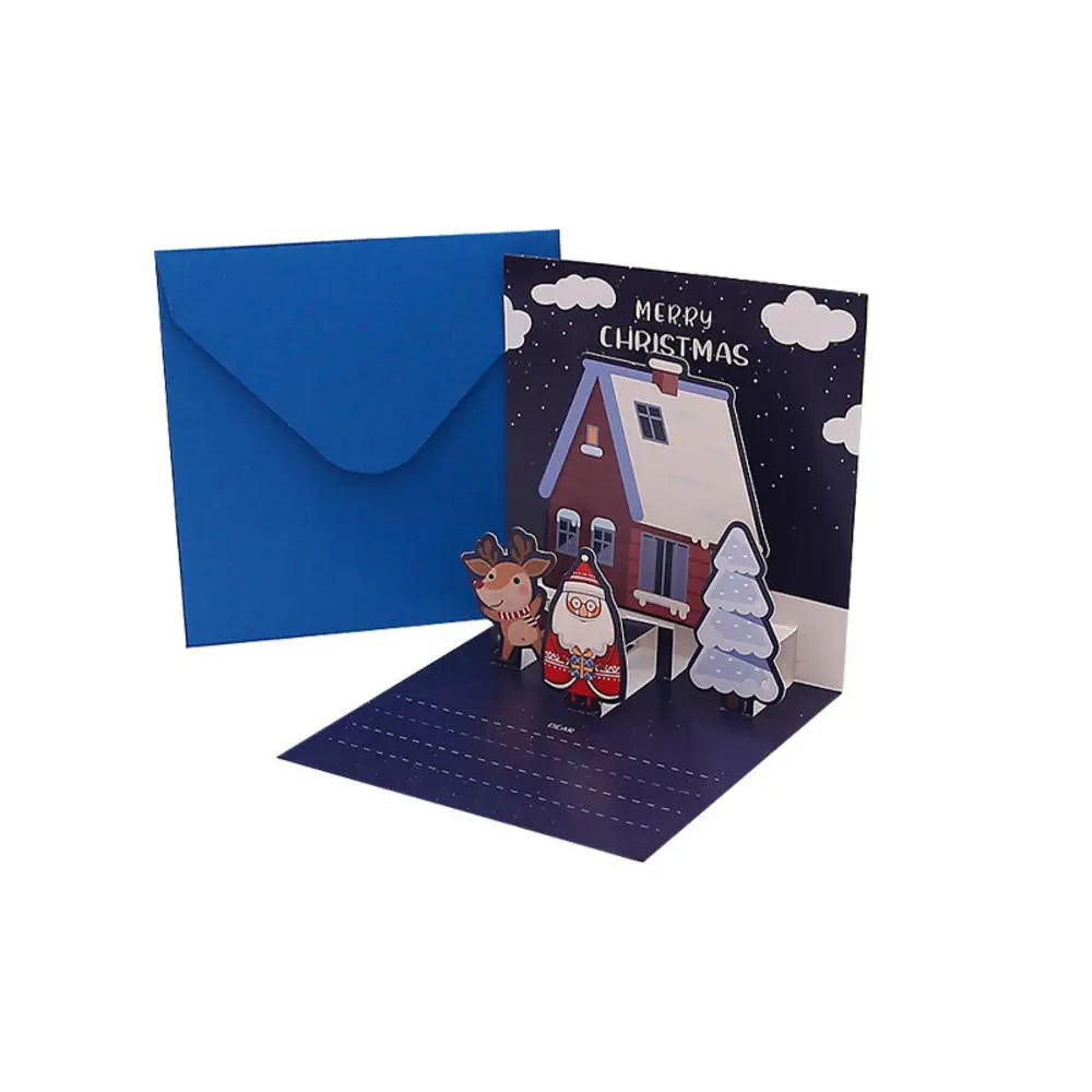 Happy Birthday Card Christmas Gift Card 3d Birthday Cake Pop-Up Greeting  with Envelope Christmas Invitation Cards for Kids