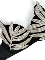 Diamond Rhinestone Leaf Embroidered Bustier Top & Corset Bralette