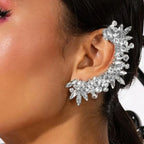 Geometric Tassel Ear Cuffs - No Piercing Clip-On Crystal Earrings for Women, Bridal & Party Jewelry