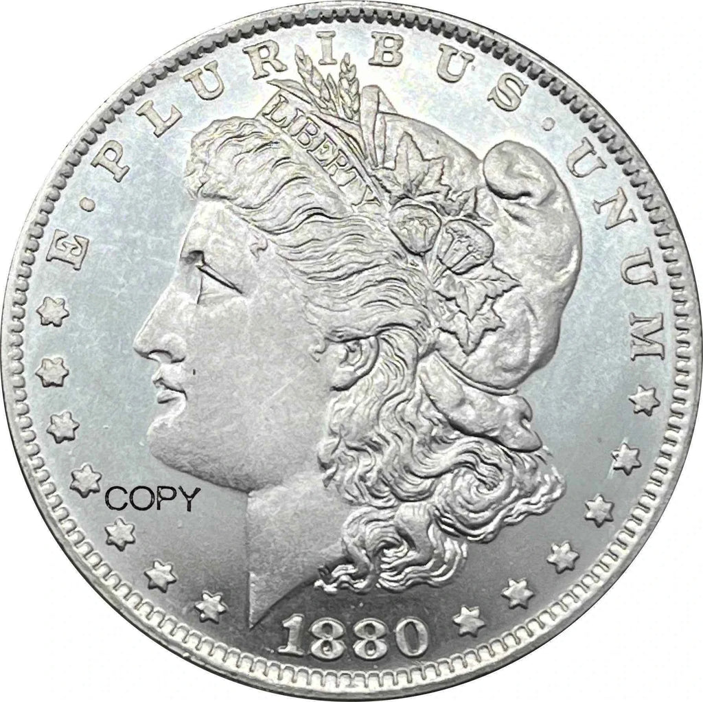 US 1880 S 1 One Dollar Morgan Silver Plated America Copy Commemorative Coin United States Ww2 Liberty Moneda Collectible Coins