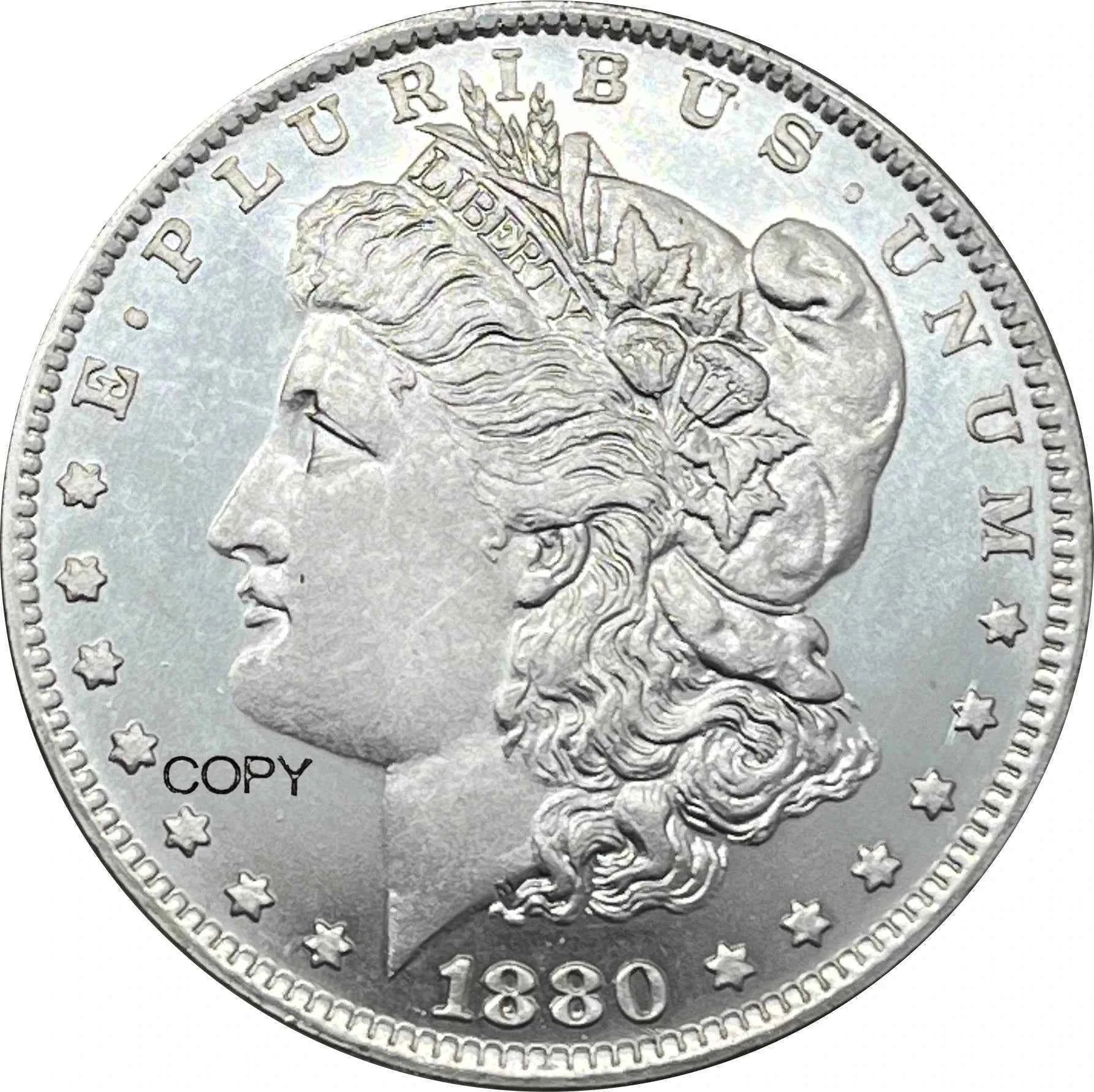 US 1880 S 1 One Dollar Morgan Silver Plated America Copy Commemorative Coin United States Ww2 Liberty Moneda Collectible Coins