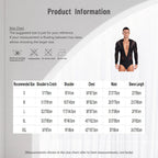 Men's Latin Salsa Sequin Tassel & Rhinestone V-Neck Performance Leotard Bodysuit