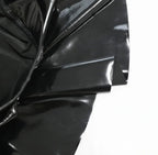 Gothic PU Leather PVC Shiny Flared Pleated Mini A-Line Skirt