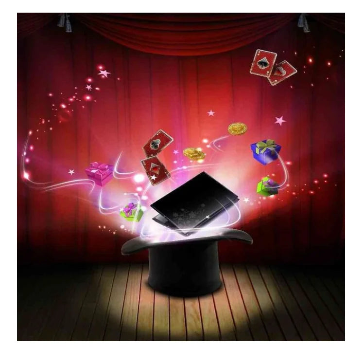 Black Magic Show Photography Background Poker Children 6th Birthday Party Backdrop Photo Studio Photocall Banner Custom