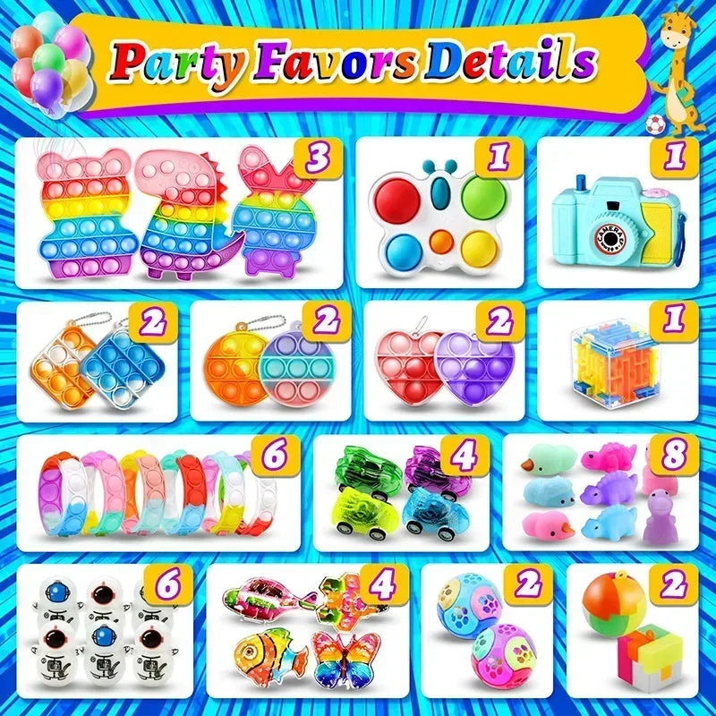 206pcs/pack Kids Party Favors Toys Children Assortment Giveaway Pinata Filler Bulk Toy Stress Relief toys gift for Kids