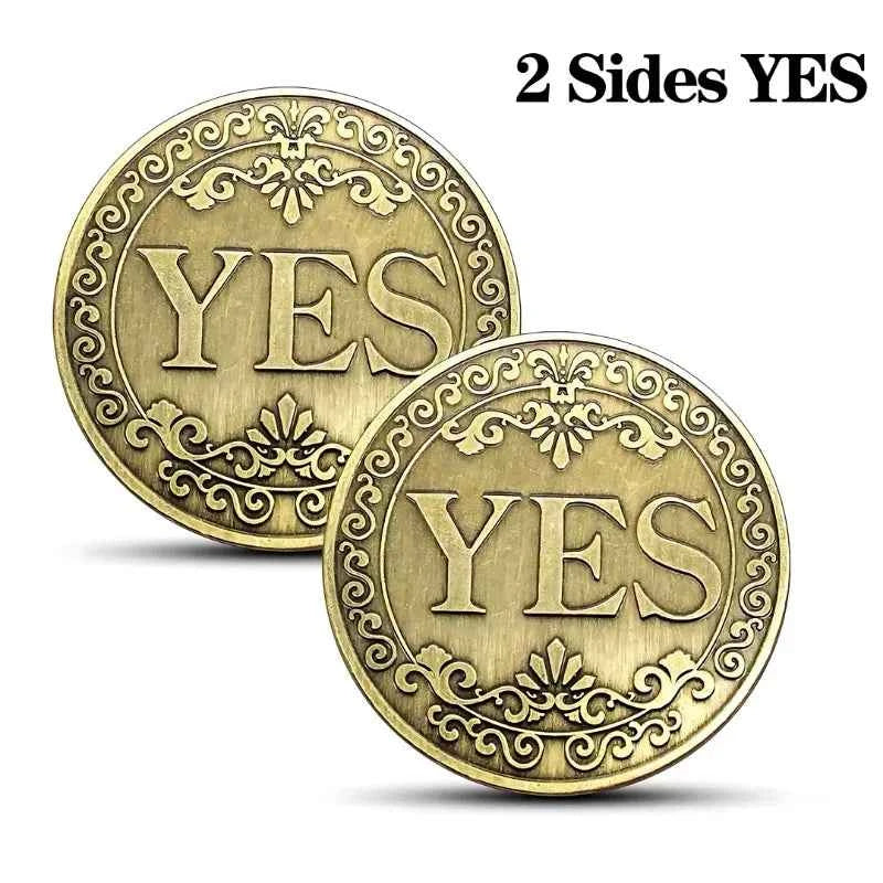 YES NO Decision Coins Magic Coin Collections Good Luck Vintage Antique Bronze Wish Lucky Coin US Coins Commemorative Gold Coins