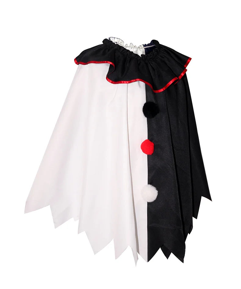 Horror Clown Cos Costume Halloween Women's Black and White Cloak Masquerade Adult Cosplay Role-playing Costume - Big Tim's Magic Emporium