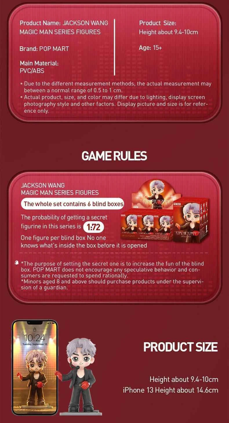 POP MART X JACKSON WANG MAGIC MAN Series Genuine Mystery Box Blind Box Guess Bag Toys Doll Cute Desktop Ornaments Collection