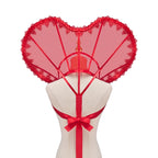 Heart-Shaped Standing Lace Medici Collar Gothic Queen Elizabeth Boned Neckpiece