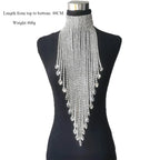 Long Tassel Rhinestone Chain Necklace