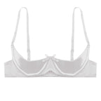 Satin Underwire Half-Cup Push-Up Bra