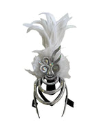The Stardust Dionysia – Pure White Feather Carnival & Masque Ball Headdress