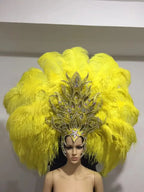 FASHIONABLE AND EXQUISITE HEADDRESS FEATHERS SAMBA DANCE CARNIVAL HALLOWEEN PARTY LATIN DANCE BAR PERFORMANCE HAT MASQUERADE