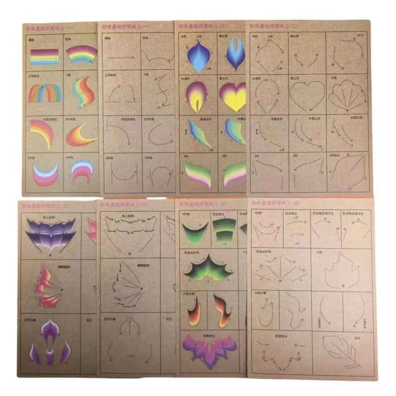 Face Painting Practice Board Copy Practice Suitable For Newcomers To Learn Washable and Reusable Body Painting Practice Template