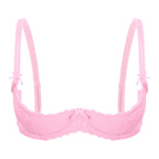Lace Underwire Half-Cup Push-Up Bra