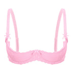 Lace Underwire Half-Cup Push-Up Bra