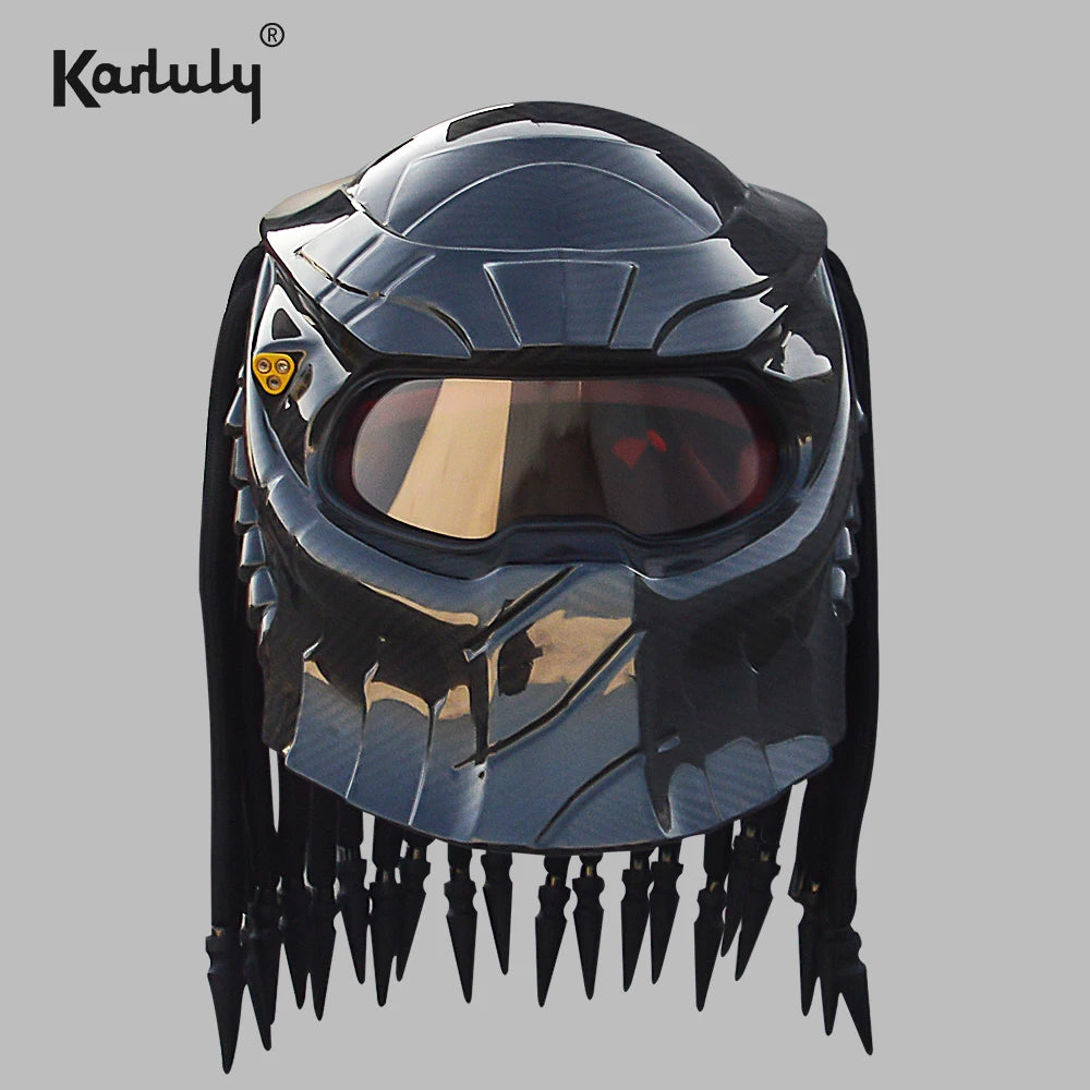 Personalized Full Coverage Predator Carbon Brazed Special Shape Helmet Vintage Motorcycle Sports Bike Full Face Party face mask - Big Tim's Magic Emporium