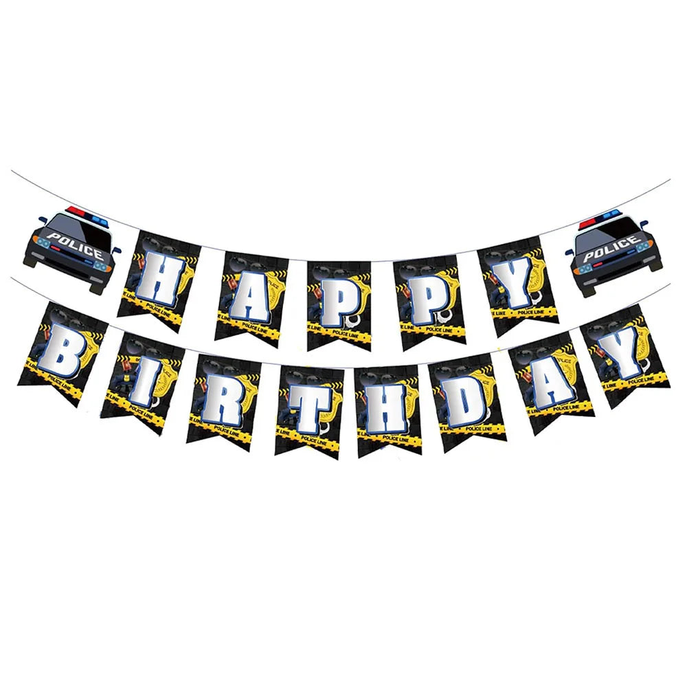 Police Party Plates Cups Napkins Police Officer and Car Party Birthday Party Decorations Tableware Boys Police Party Supplies - Big Tim's Magic Emporium