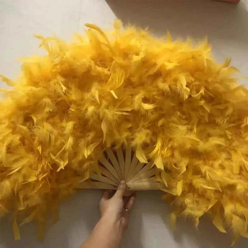 70*40cm Large Pink Feather Fan Stage Performance Dance Fan Photography Props Lolita Feather Folding Fan Wedding Party Decoration