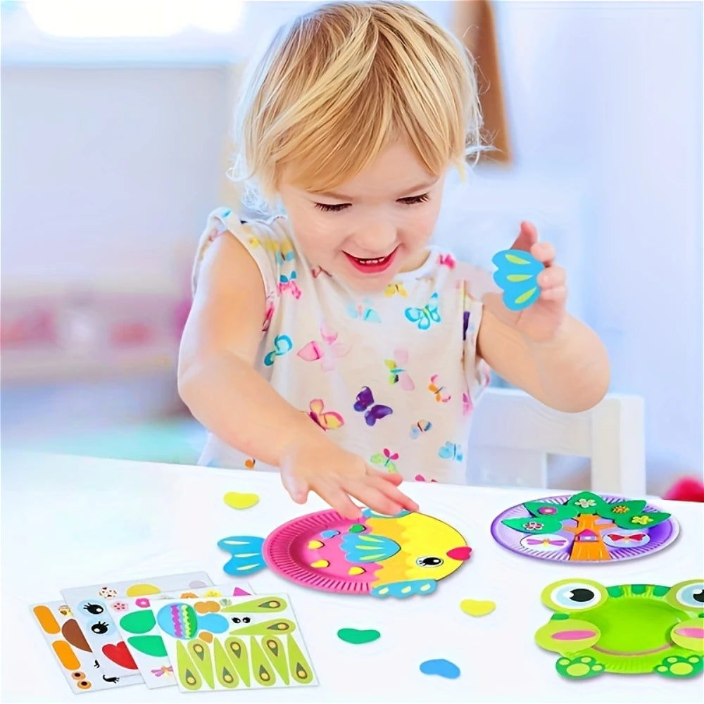 10 Patterns Party Activities Paper Plate Set Toys, DIY Animal Art Creative Activities, Classroom Handmade Favors Games Gifts - Big Tim's Magic Emporium