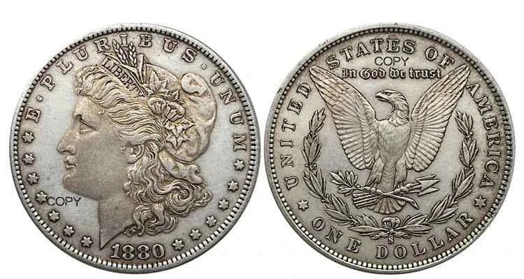 US 1880 S 1 One Dollar Morgan Silver Plated America Copy Commemorative Coin United States Ww2 Liberty Moneda Collectible Coins