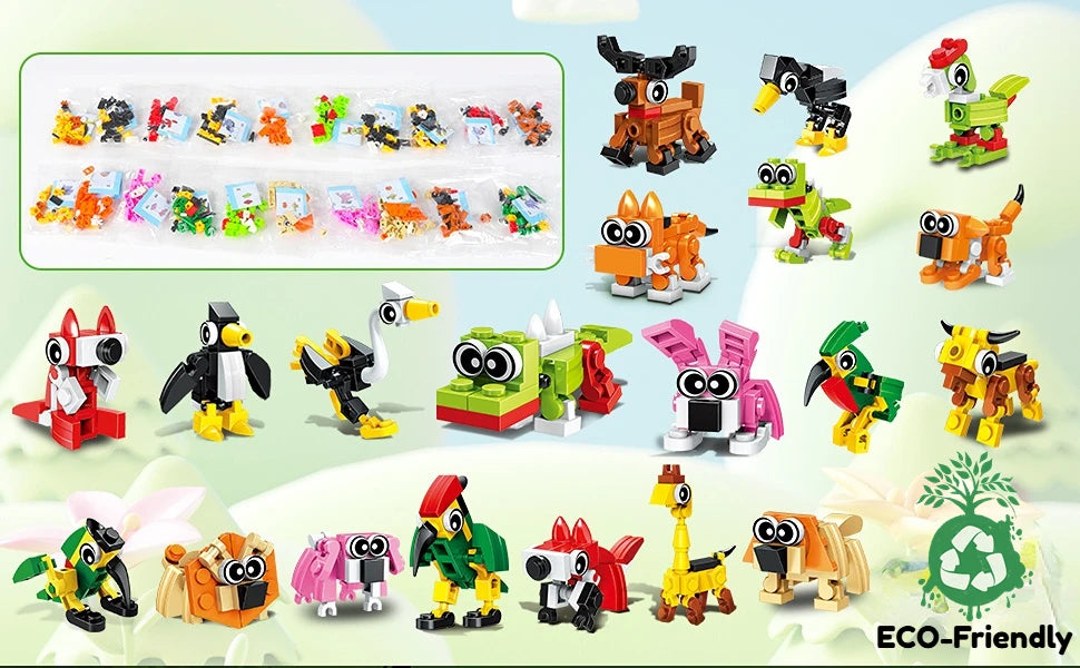 Party Favors for Kids Animals Building Block Toy for Goodie Bag Stuffers Classroom Student Prizes Birthday Gifts for Boys Girls