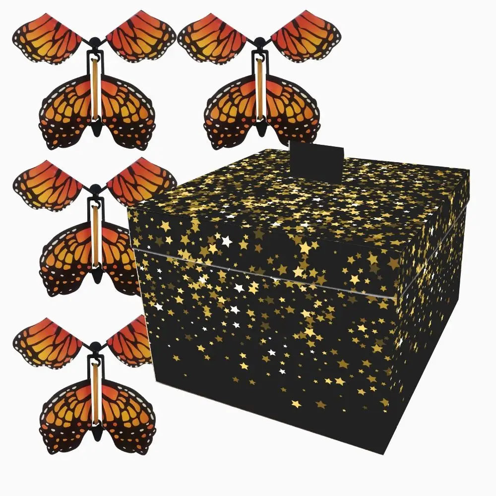 New Happy Birthday Creative Surprise Flying Butterfly Box Prank DIY Butterfly Explosion Gift Box Party Decorations