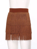 The Stardust Havana Fringe Skirt – High-Waist Tiered Tassel Performance Skirt
