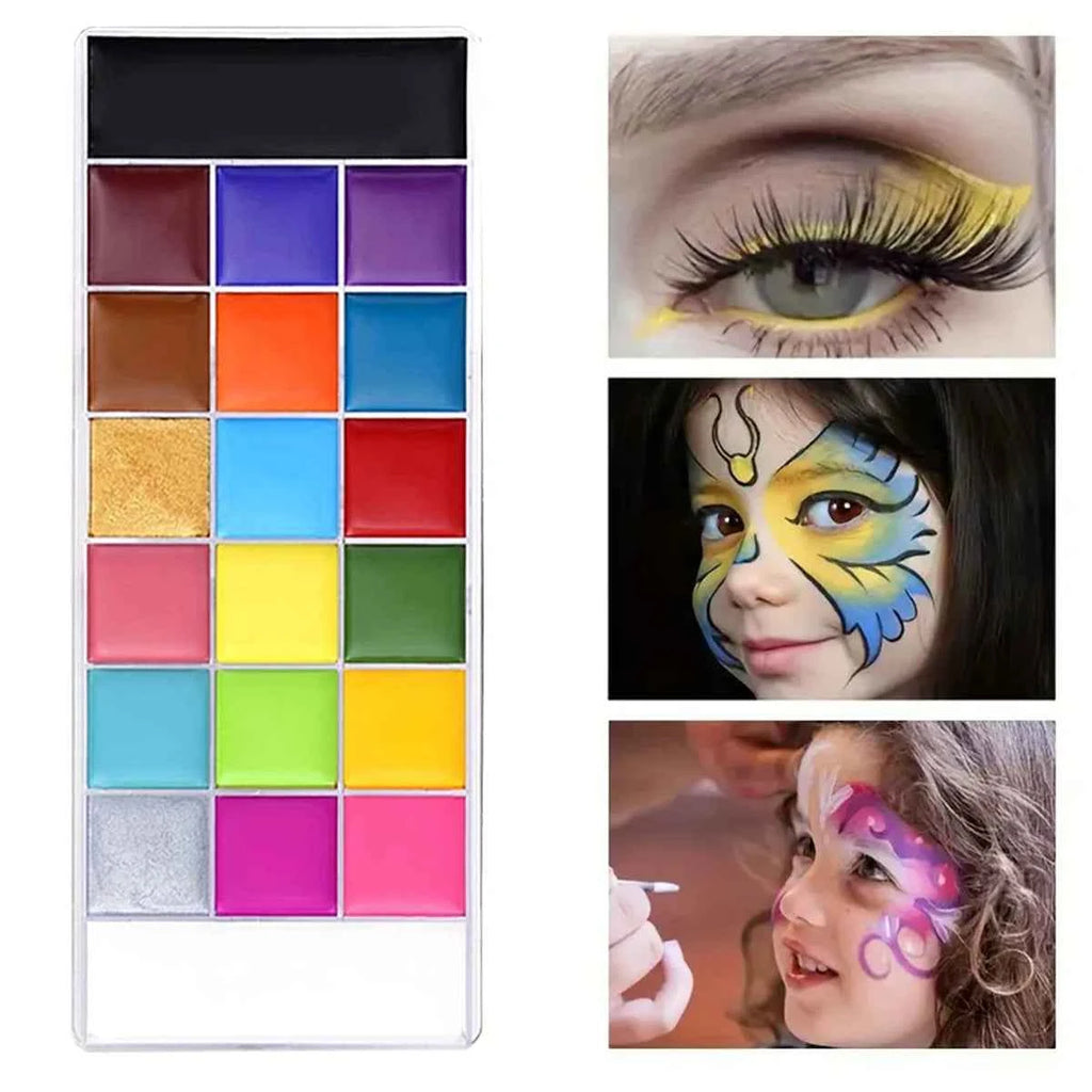20 Colors Professional Face Paint Body Paint with Brush Water Based Face painting Makeup Safe Single Color For Adults Cosplay